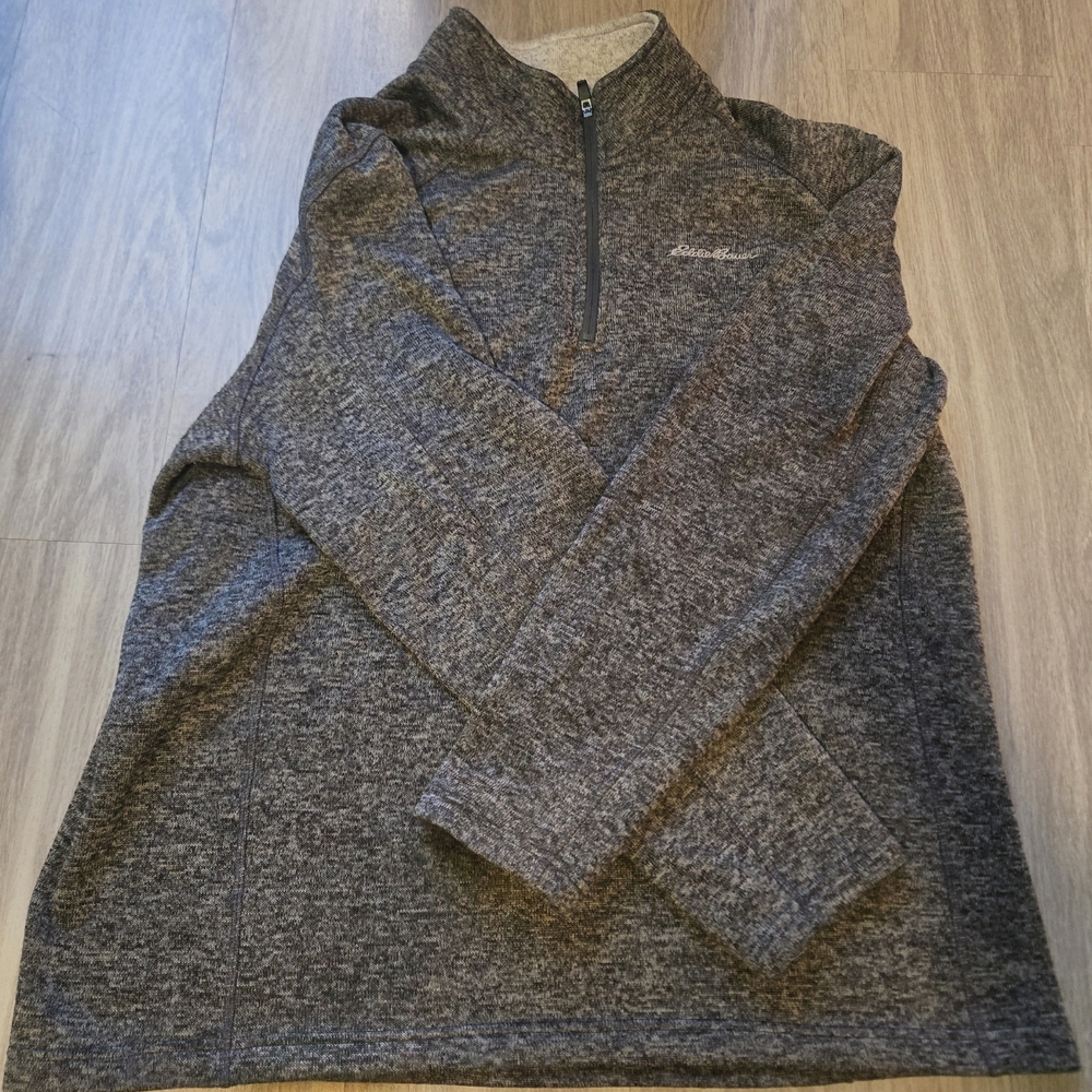 Eddie Bauer Men's Charcoal Zip-Up Sweater